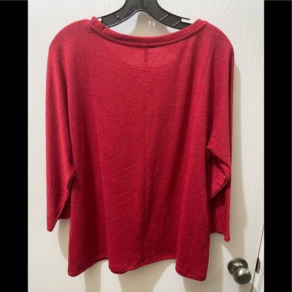 ADRIENNE Vittadini jeweled glitter top NWT - Picture 2 of 8
